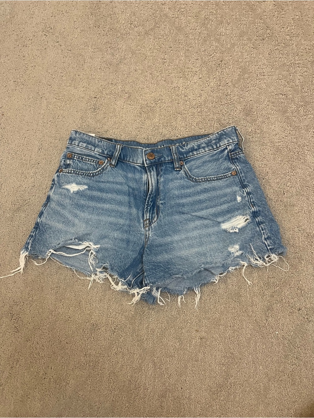 American Eagle Outfitters Light Blue Distressed Denim Shorts